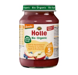 HOLLE pomme et myrtille verre 190 g