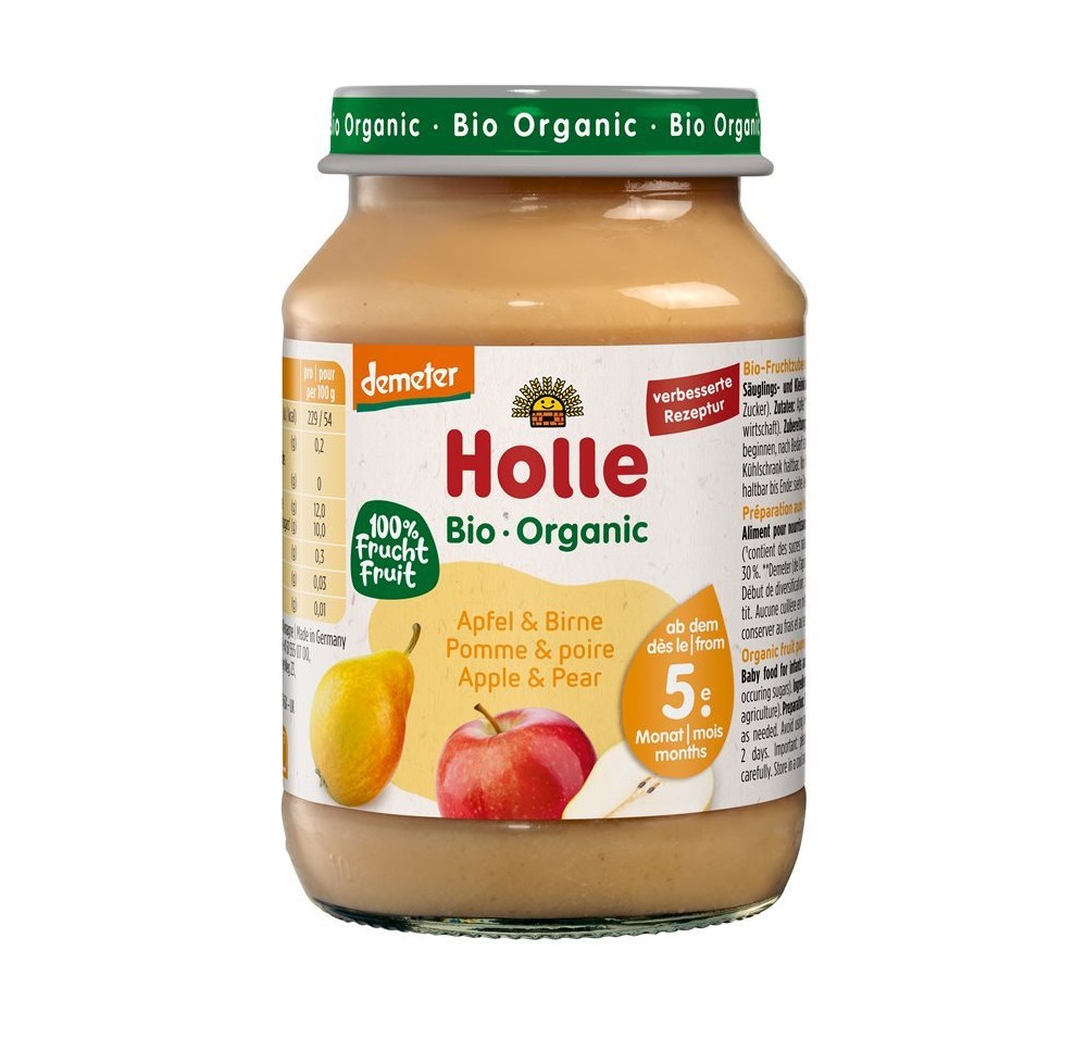 HOLLE pomme et poire verre 190 g