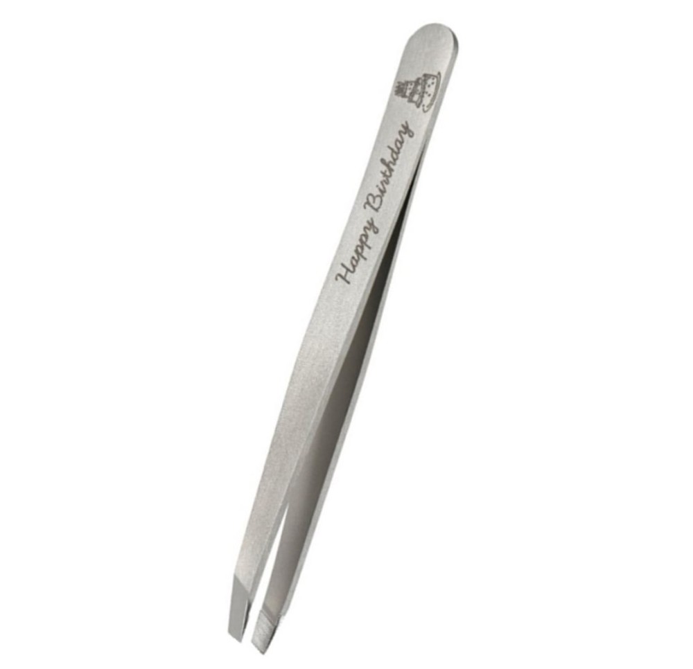 RUBIS pincette biseautée inox happy birthday