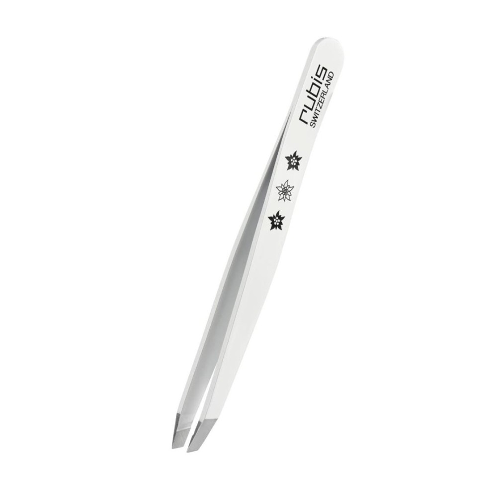 RUBIS pincette biseautée inox edelweiss impression