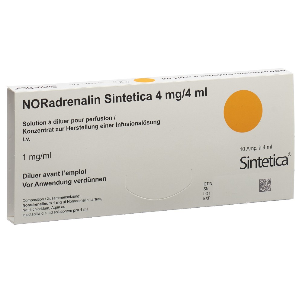 NORADRENALIN Sintetica 4 mg/4ml 10 amp 4 ml