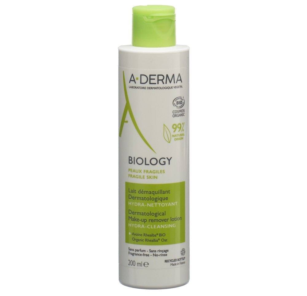 A-DERMA BIOLOGY Lait démaquillant tb 200 ml