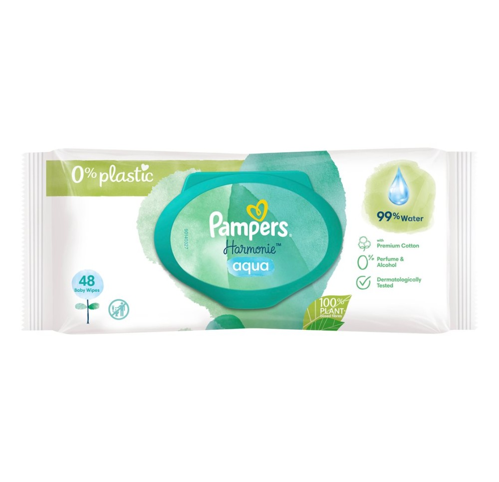 PAMPERS lingettes humides Harmonie aqua 48 pce