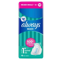 ALWAYS Maxi serviettes hygiéniq Normal aile 16 pce