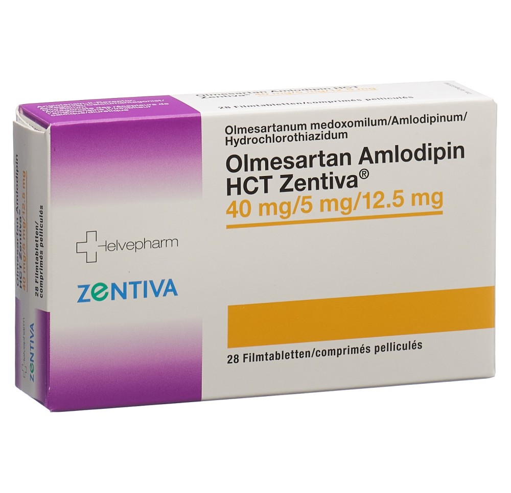 OLMESARTAN AMLODIPIN HCT Zentiva 40/5/12.5 28 pce OLMESARTAN AMLODIPIN HCT Zentiva 40/5/12.5 28 pce