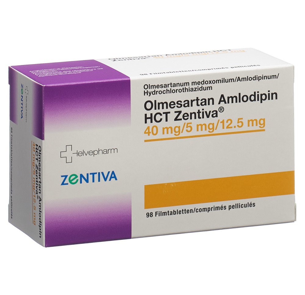 OLMESARTAN AMLODIPIN HCT Zentiva 40/5/12.5 98 pce OLMESARTAN AMLODIPIN HCT Zentiva 40/5/12.5 98 pce