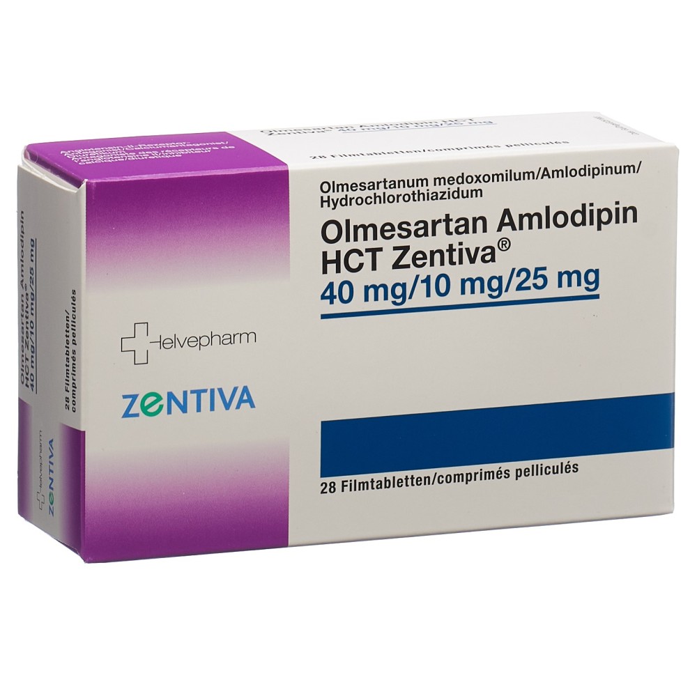 OLMESARTAN AMLODIPIN HCT Zentiva 40/10/25 28 pce OLMESARTAN AMLODIPIN HCT Zentiva 40/10/25 28 pce