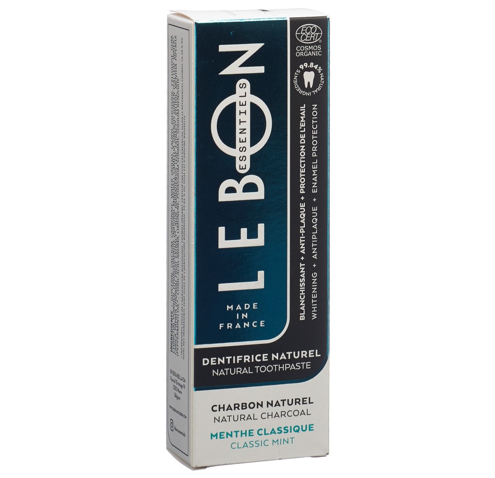 LEBON ESSENTIELS dentifrice menthe+char bio 80 ml LEBON ESSENTIELS dentifrice menthe+char bio 80 ml
