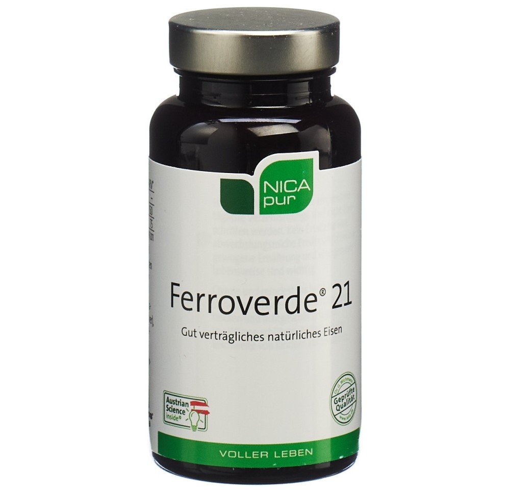 FERROVERDE caps 21 mg fer végétal bte 60 pce FERROVERDE caps 21 mg fer végétal bte 60 pce