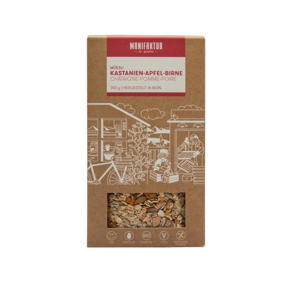 MANIFAKTUR Muesli châtaigne-pomm-poires bio 350 g MANIFAKTUR Muesli châtaigne-pomm-poires bio 350 g