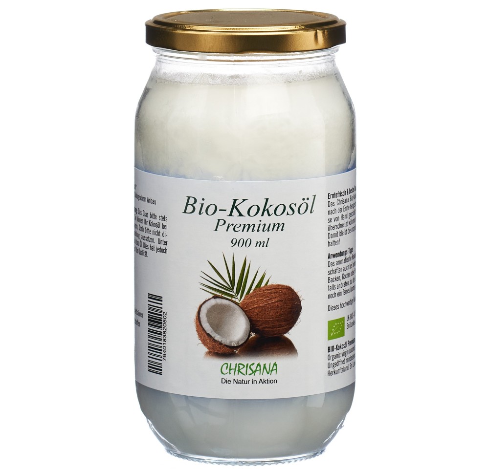 CHRISANA huile de coco bio verre 900 ml