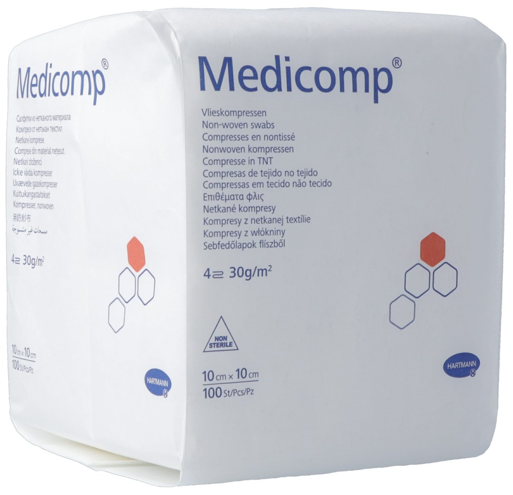MEDICOMP 4 plis S30 10x10cm non stérile 100 pce