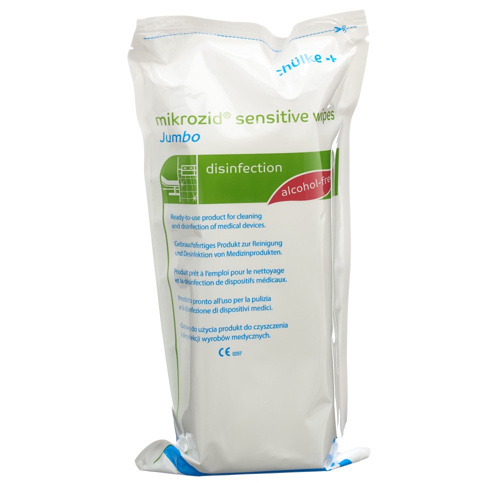 MIKROZID sensitive wipes Jumbo refill sach 200 pce