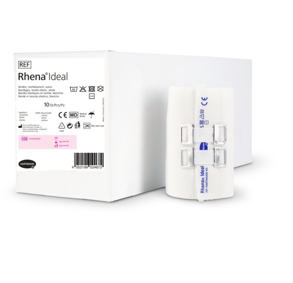 RHENA Ideal bande élastique 3cmx5m blanc 10 pce