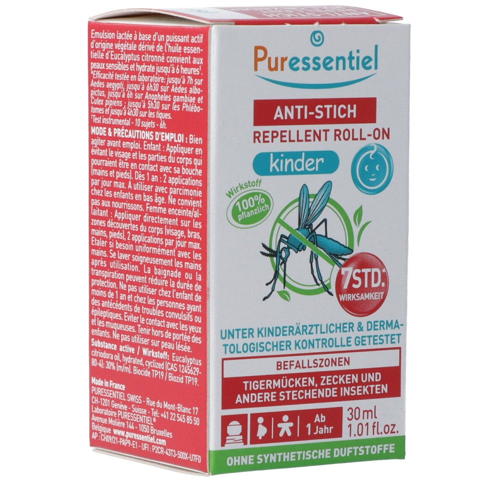 PURESSENTIEL roller répulsif anti-pique enf 30 ml PURESSENTIEL roller répulsif anti-pique enf 30 ml