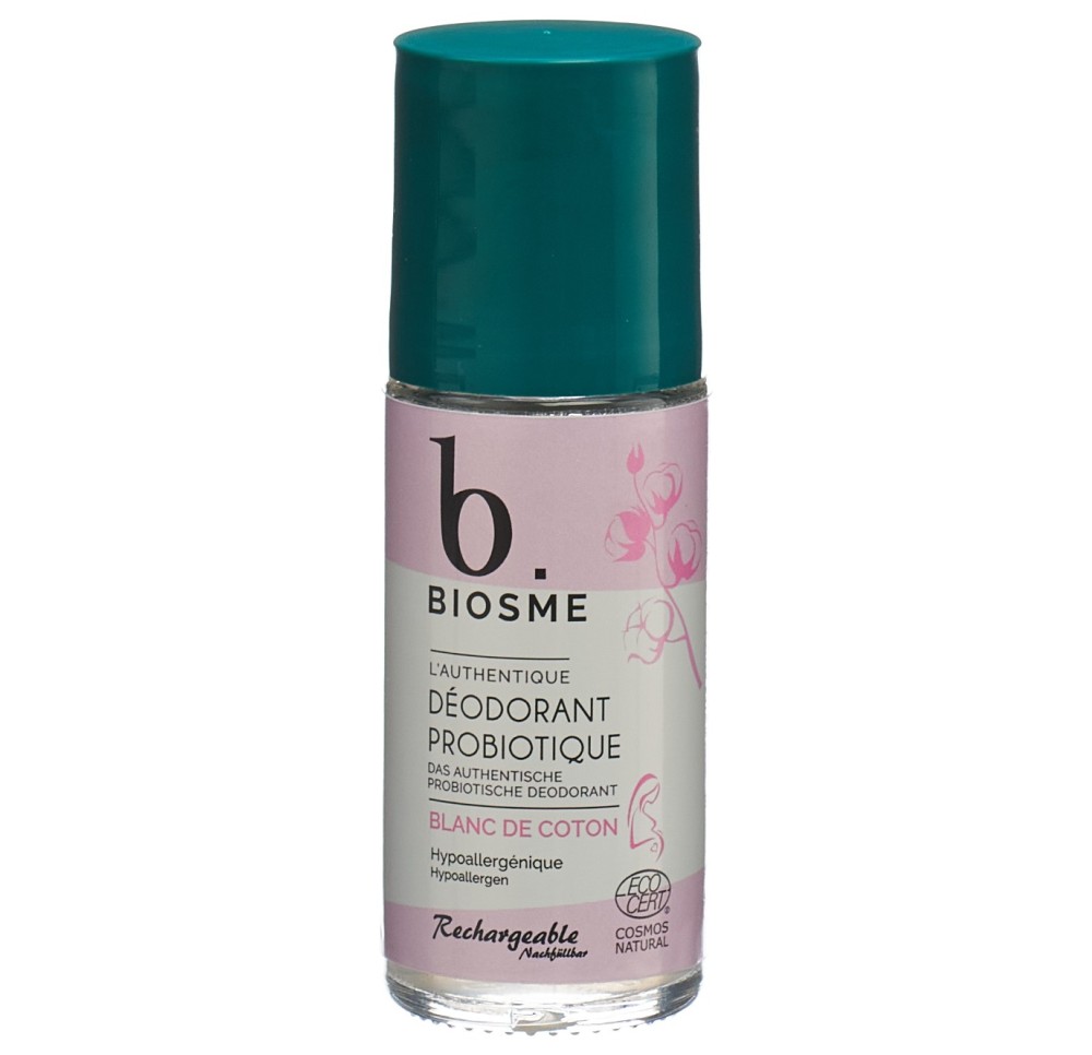 BIOSME déo probiotique roll-on Blanc coton 50 ml BIOSME déo probiotique roll-on Blanc coton 50 ml