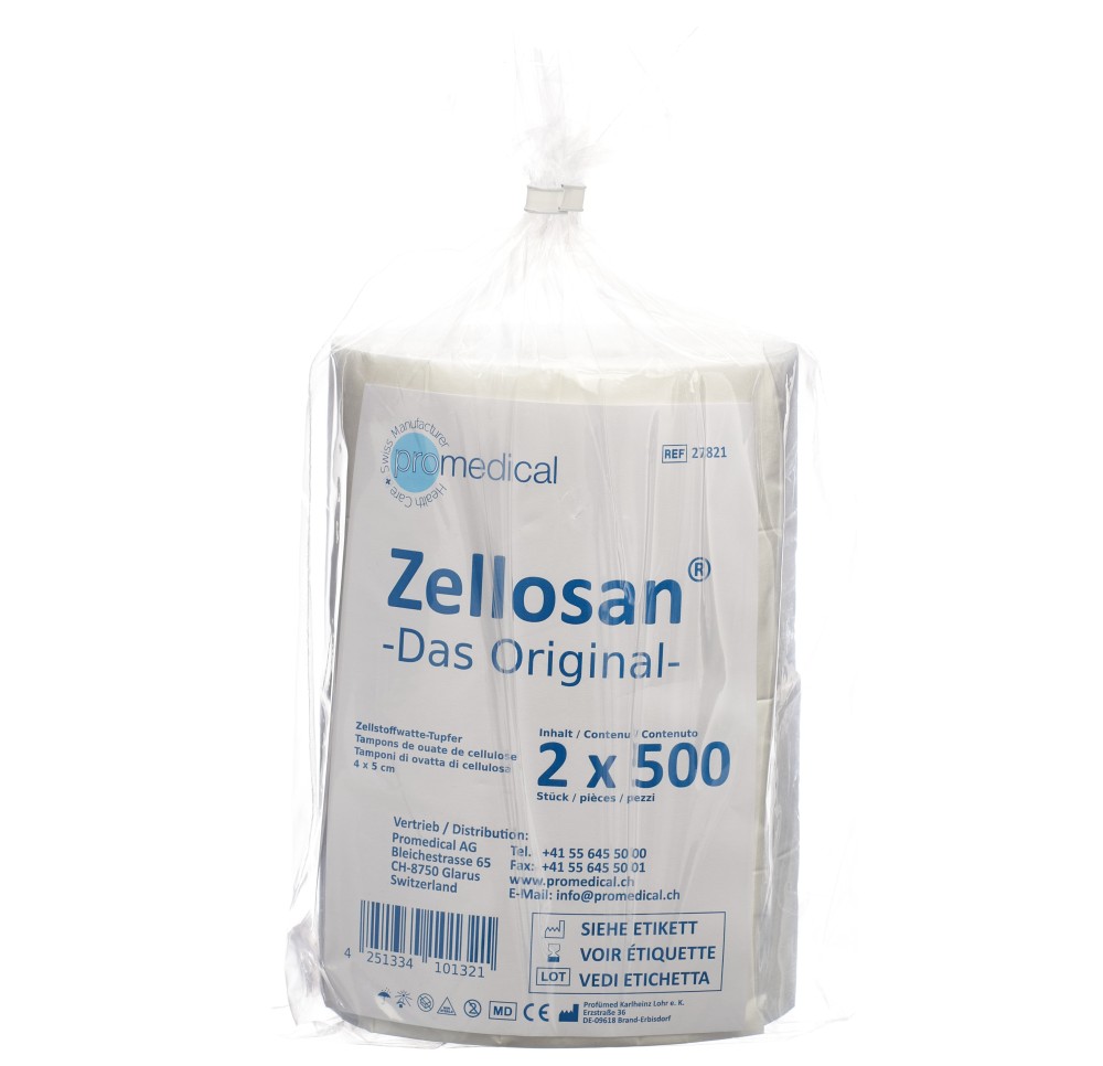 ZELLOSAN tampons cellulose 4x5cm n sté 2 x 500 pce ZELLOSAN tampons cellulose 4x5cm n sté 2 x 500 pce