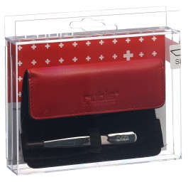 RUBIS pincette biseautée argent avec étui