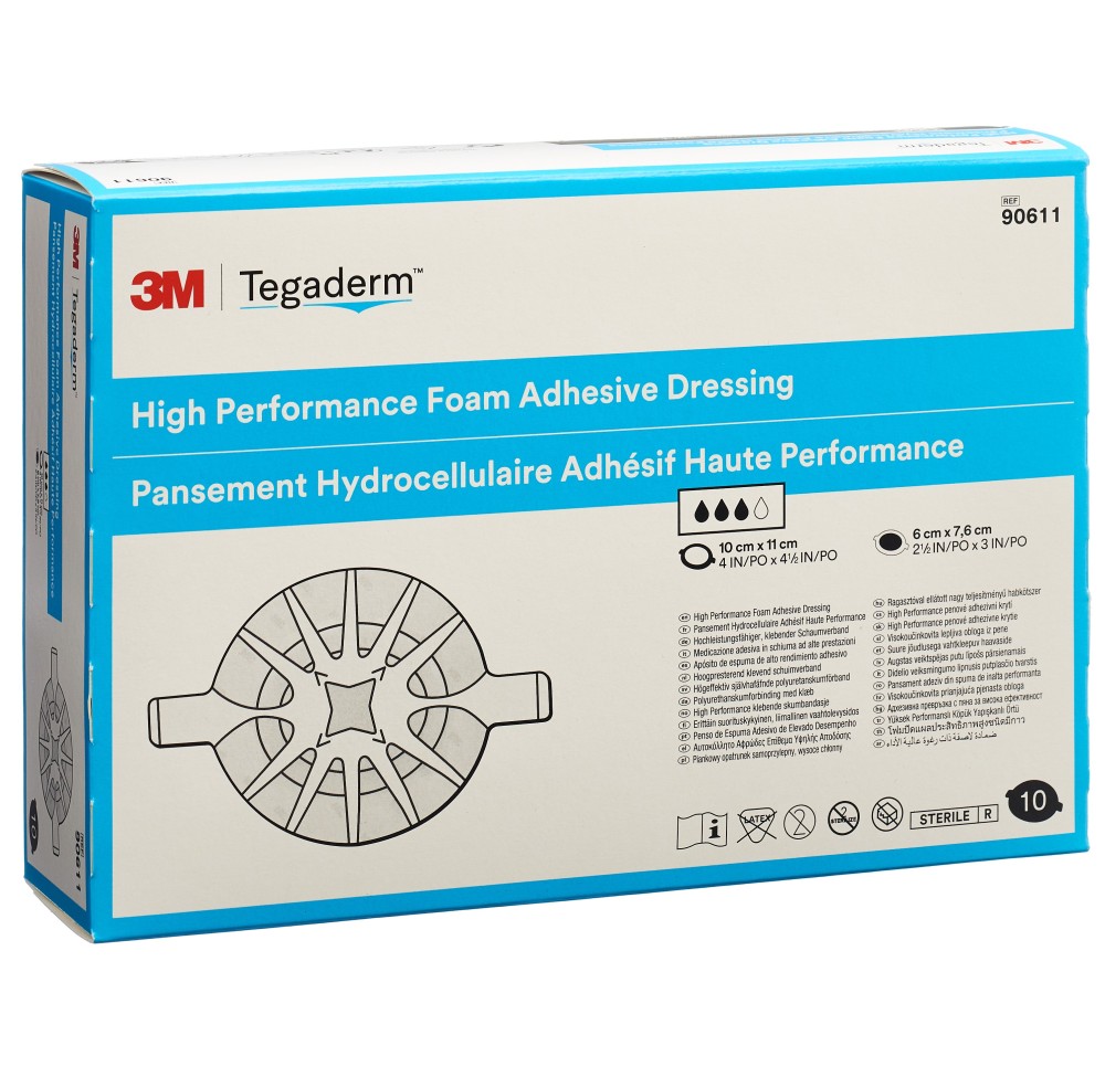 3M TEGADERM FOAM HP comp mous 6x7.6cm adhé 10 pce