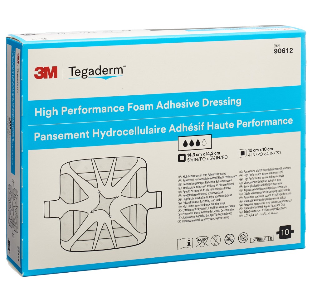 3M TEGADERM FOAM HP comp mous 10x10cm adhé 10 pce
