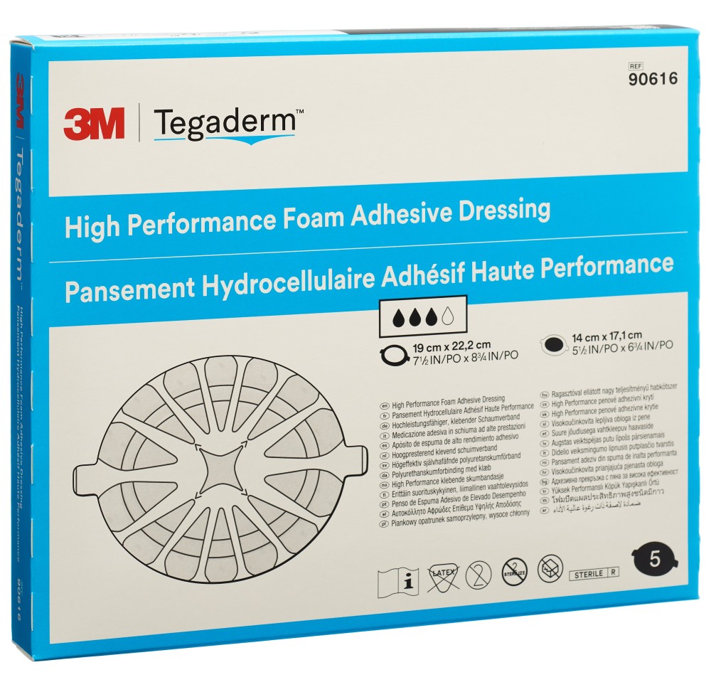 3M TEGADERM FOAM HP comp mous 14x17.1cm adhé 5 pce