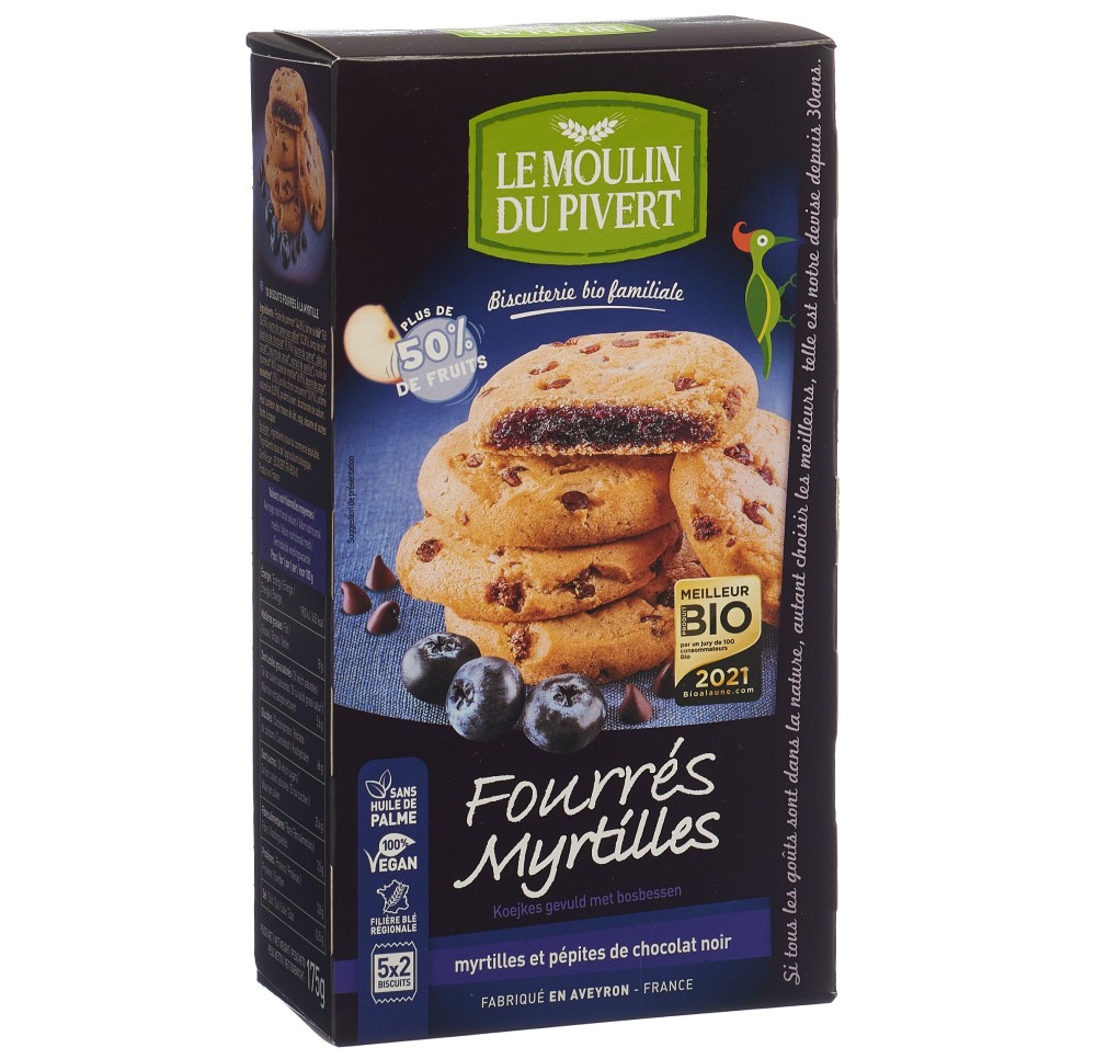 LE MOULIN DU PIVERT cookies fourrés myrtill 175 g LE MOULIN DU PIVERT cookies fourrés myrtill 175 g