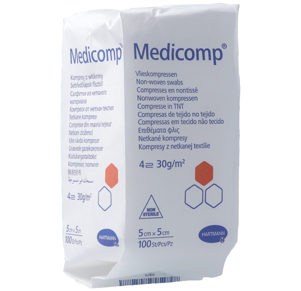MEDICOMP 4 plis S30 5x5cm non stérile 100 pce