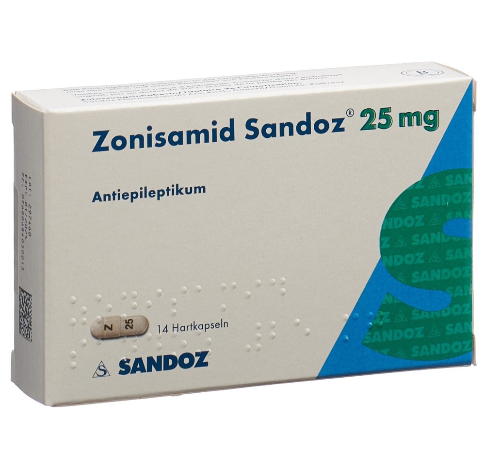 ZONISAMIDE Sandoz caps 25 mg 14 pce ZONISAMIDE Sandoz caps 25 mg 14 pce