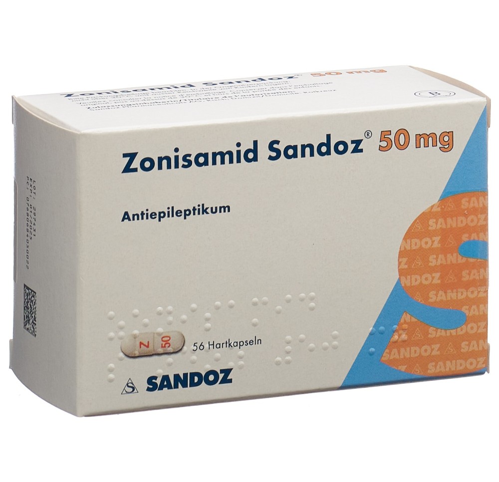 ZONISAMIDE Sandoz caps 50 mg 56 pce ZONISAMIDE Sandoz caps 50 mg 56 pce