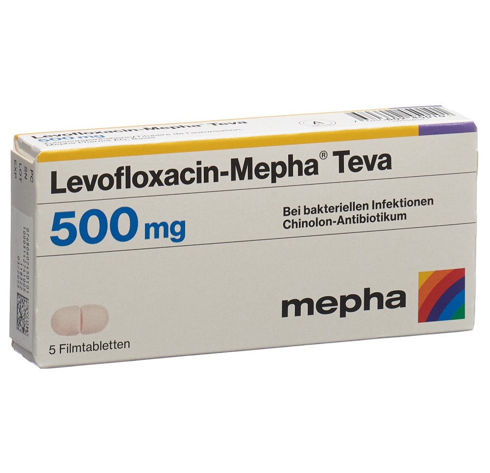 LEVOFLOXACIN Mepha Teva cpr pell 500 mg 5 pce LEVOFLOXACIN Mepha Teva cpr pell 500 mg 5 pce