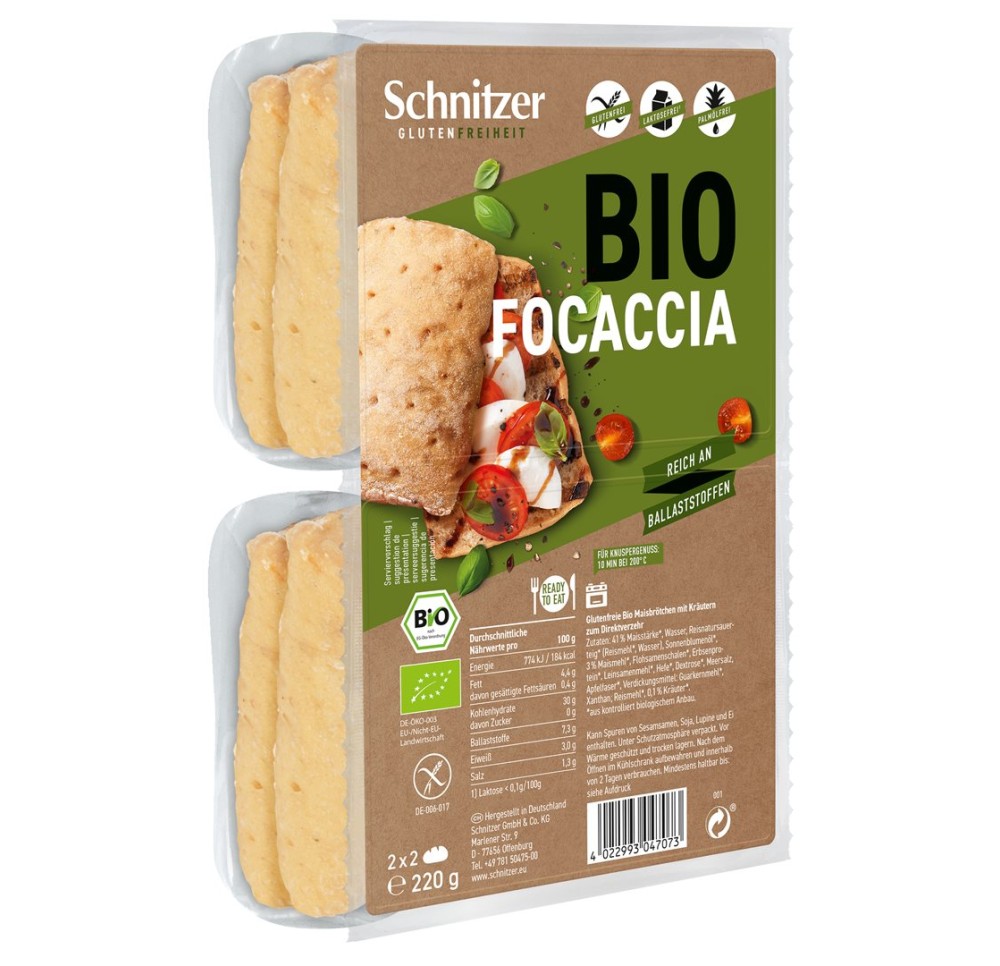 SCHNITZER Bio focaccia sach 220 g SCHNITZER Bio focaccia sach 220 g
