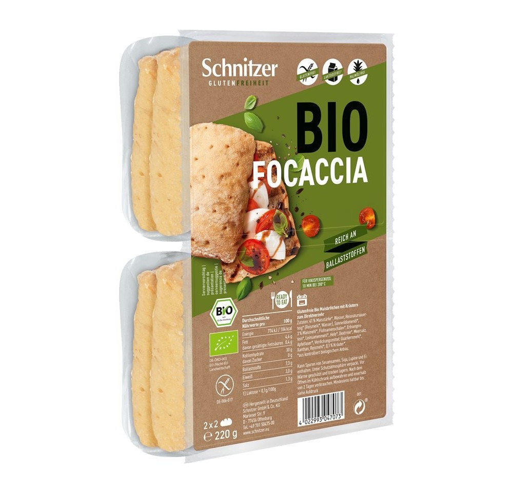 SCHNITZER Bio focaccia 6 x 220 g