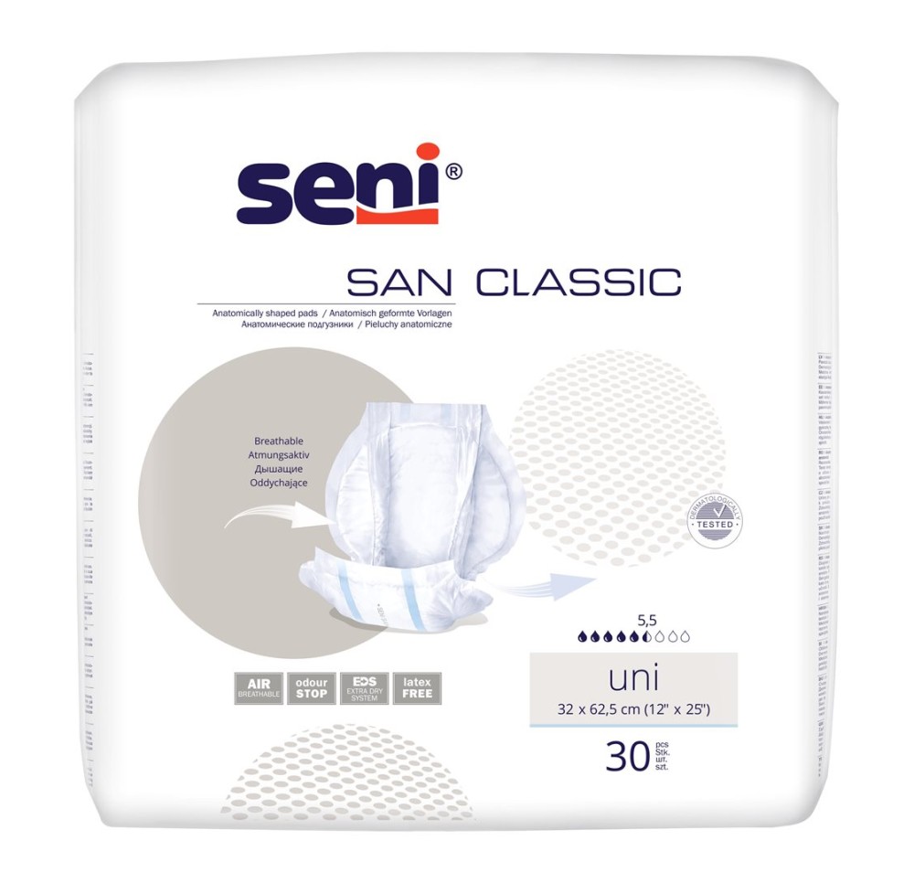 SENI San Classic 32x62.5cm Uni sach 30 pce