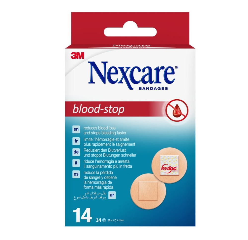 3M NEXCARE Blood-Stop pansements ronds 14 pce