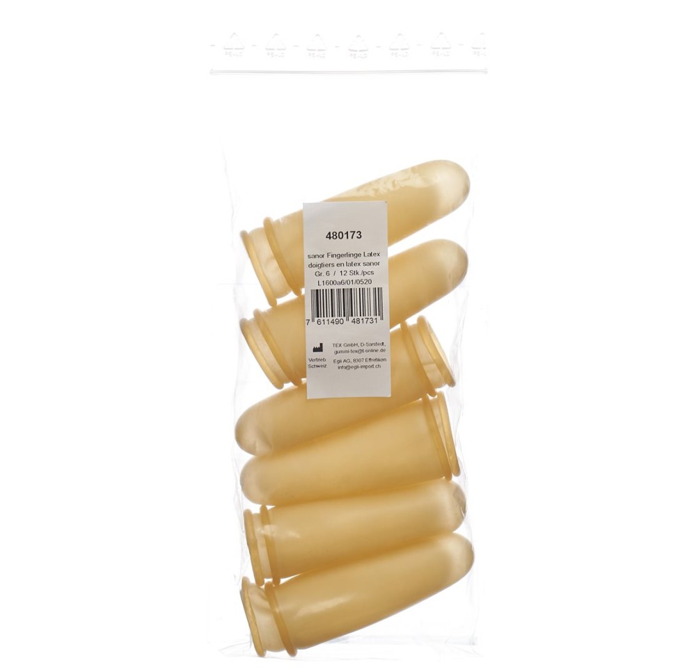 SANOR doigtier latex Gr6 légèrement poudré 12 pce