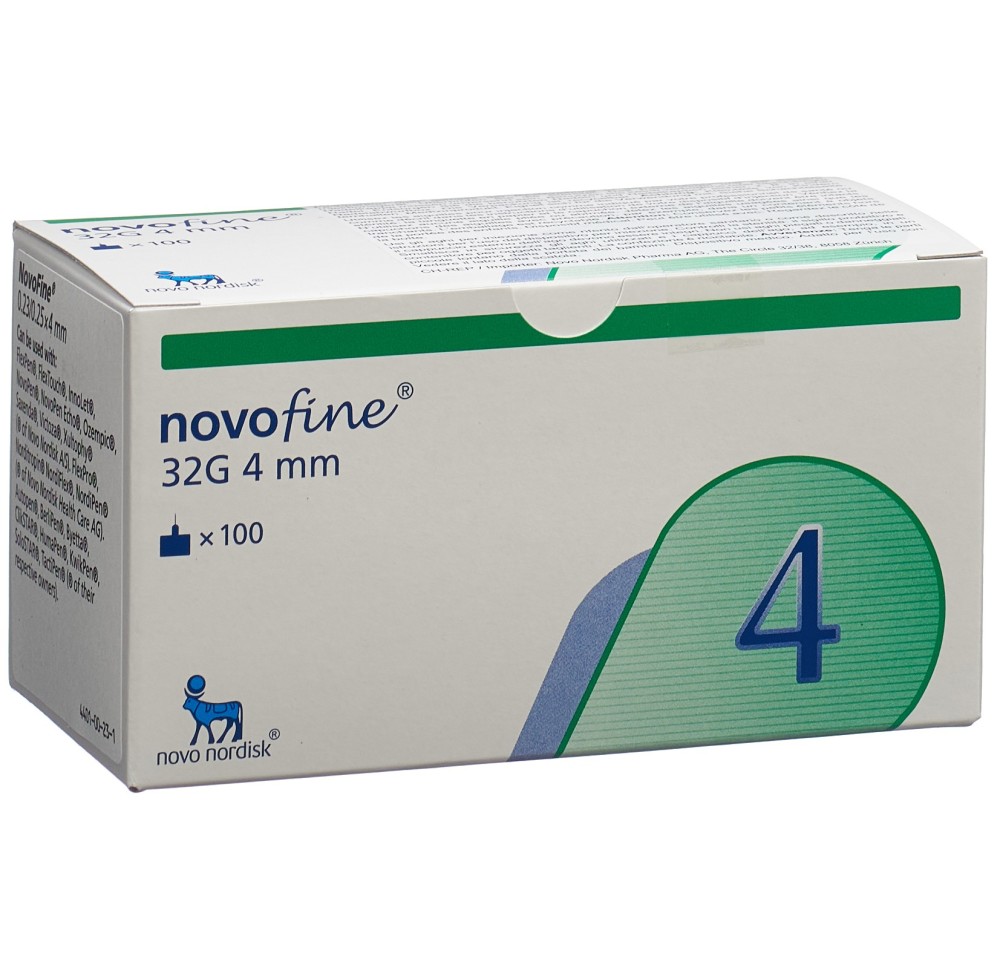 NOVOFINE aiguilles injection 32G 4mm 100 pce NOVOFINE aiguilles injection 32G 4mm 100 pce