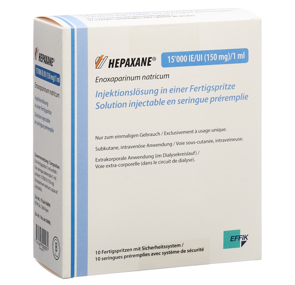 HEPAXANE sol inj 150 mg/ml ser pré 10 pce