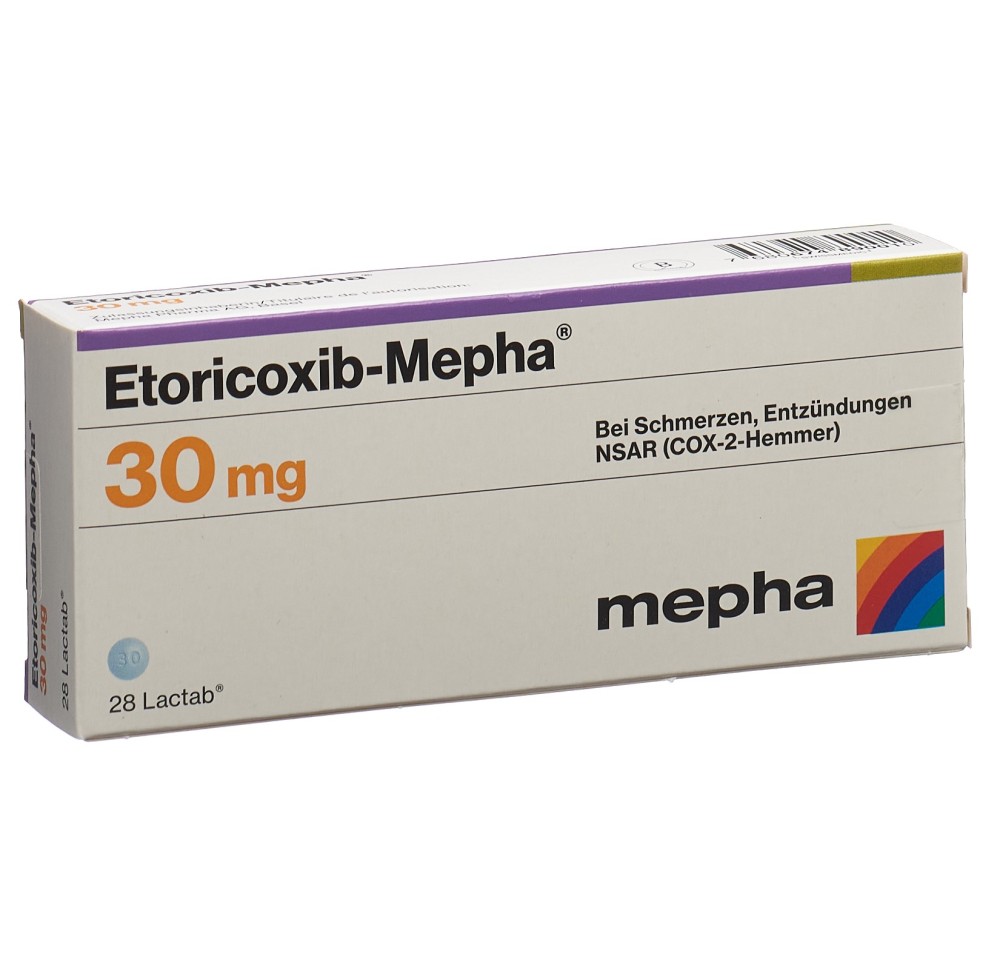 ETORICOXIB Mepha Lactab 30 mg 28 pce ETORICOXIB Mepha Lactab 30 mg 28 pce