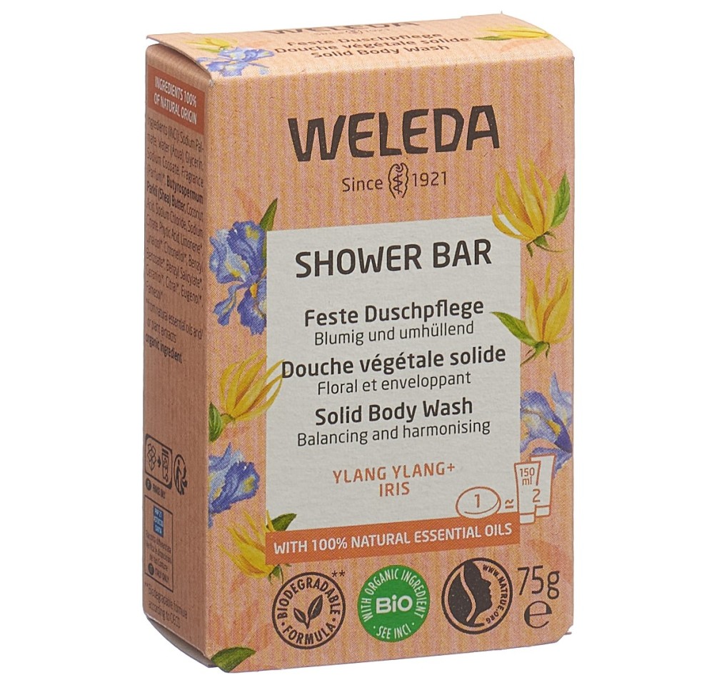 WELEDA douche végétale solide ylang yla iris 75 g
