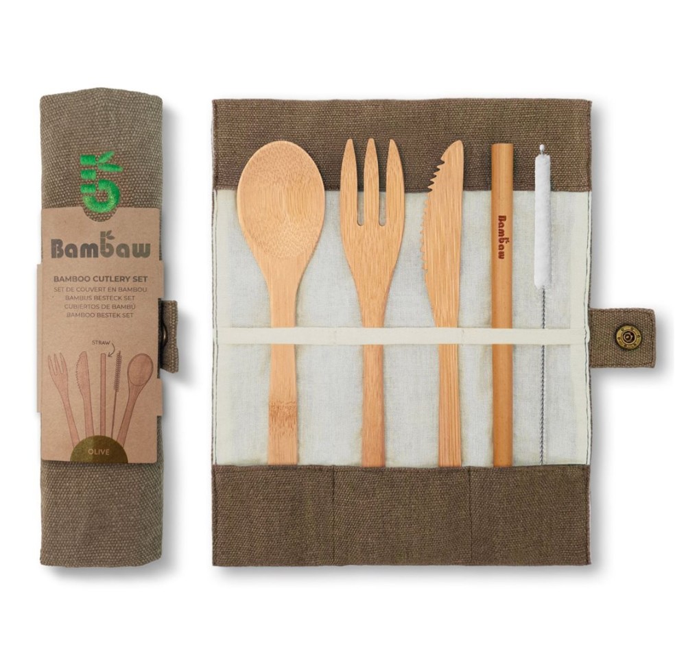 BAMBAW set de couverts en bambou olive