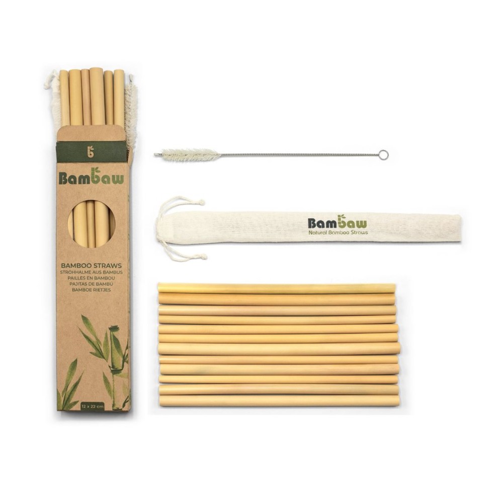 BAMBAW pailles en bambou 22cm 12 pce