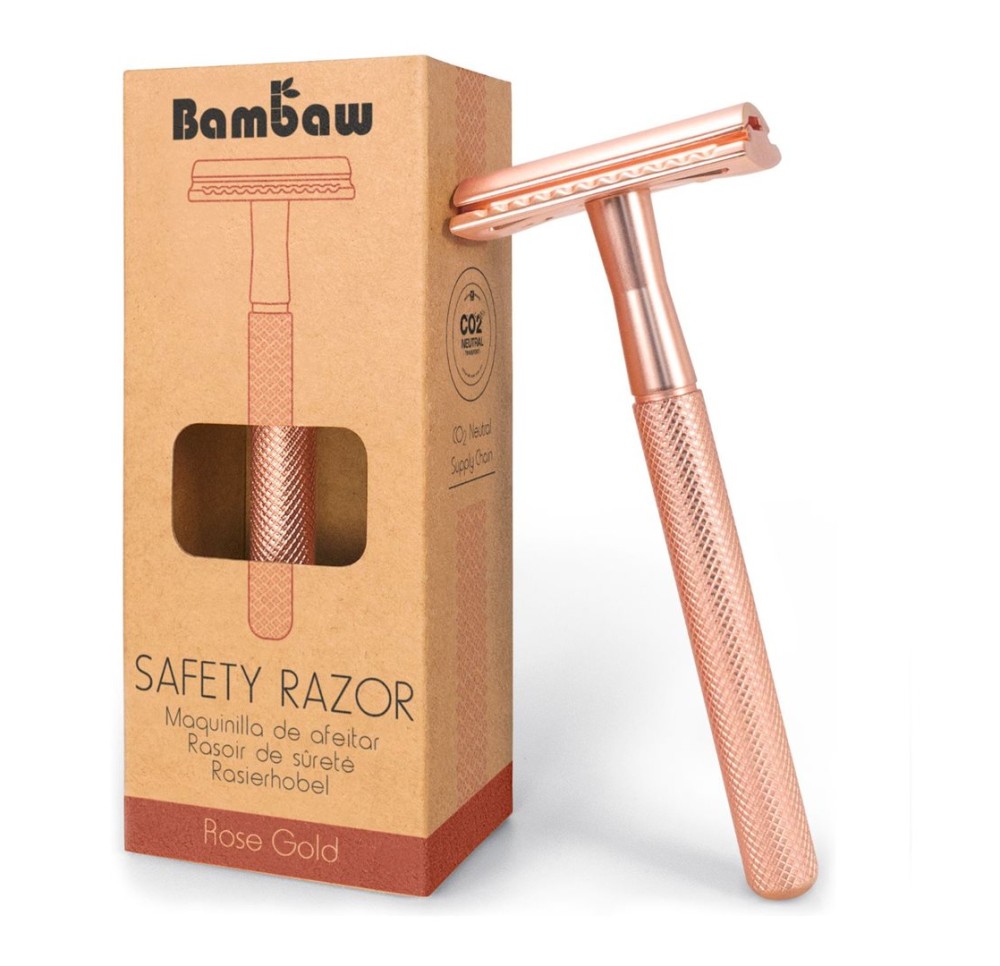 BAMBAW rasoir de sécurité métal or rose