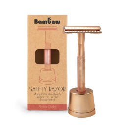 BAMBAW rasoir de sécurité avec pied métal or rose
