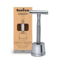 BAMBAW rasoir de sécurité avec pied métal argent