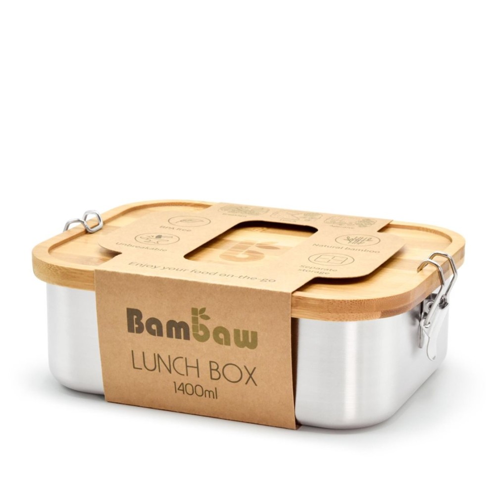 BAMBAW boîte à lunch 1400ml couvercle en bambou