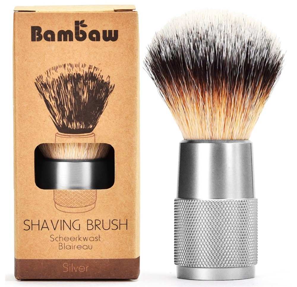 BAMBAW blaireau de rasage argent