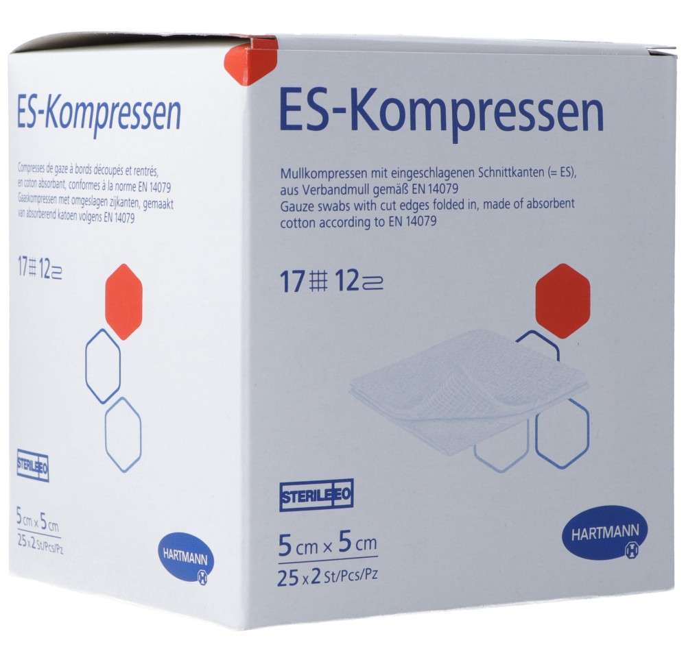 HARTMANN compresse ES t17 5x5cm 12c st 25 x 2 pce