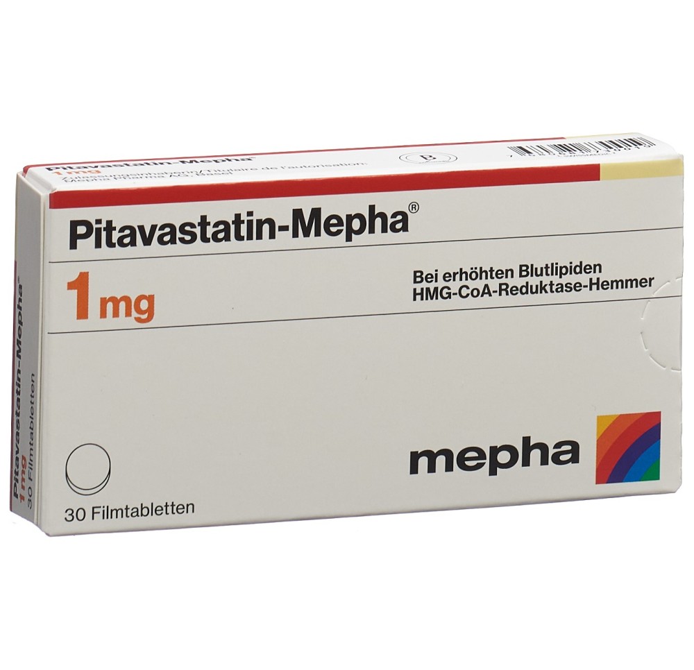 PITAVASTATIN Mepha cpr pell 1 mg 30 pce PITAVASTATIN Mepha cpr pell 1 mg 30 pce