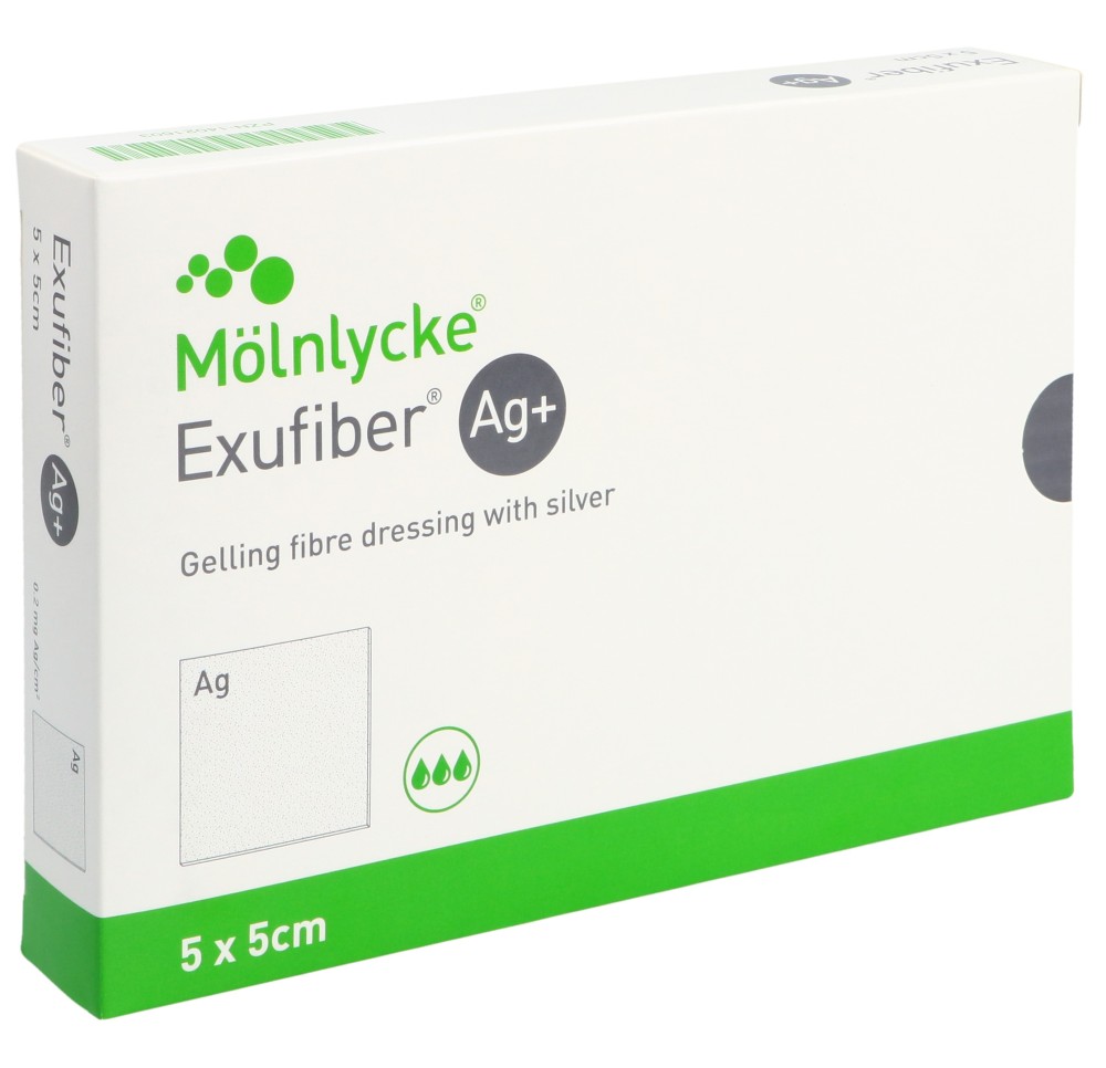 EXUFIBER Ag+ 5x5cm (nouveau) 10 pce