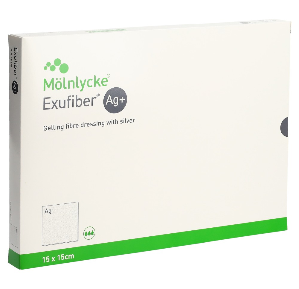 EXUFIBER Ag+ 15x15cm (nouveau) 10 pce